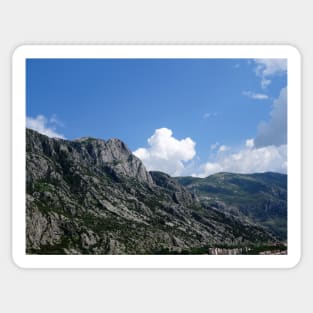 A rising cloud in the mountain in Kotor Sticker